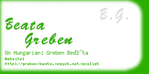 beata greben business card